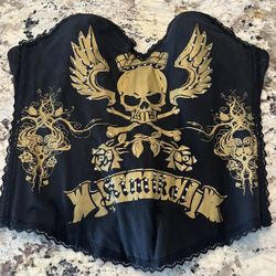Dragon Printed Black Corset