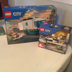 LEGO City Bundle – Police Motorcycle & Emergency Ambulance (New)