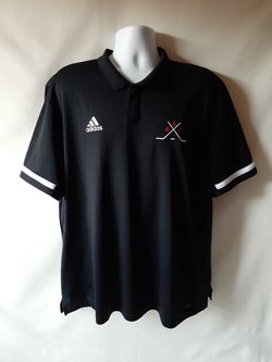 Adidas men's SSC hockey black polo shirt size 2XL