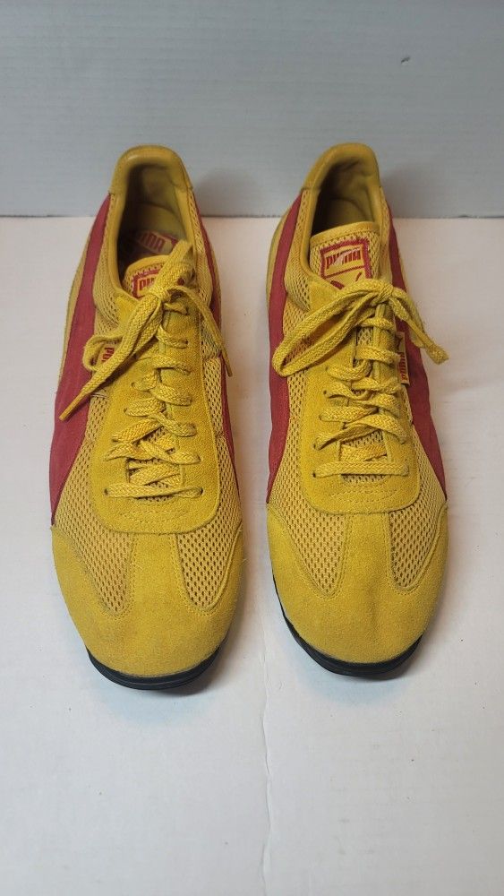 Puma Men's Shoes Size 13 Yellow Red Lo Rider Lace Up Sneakers