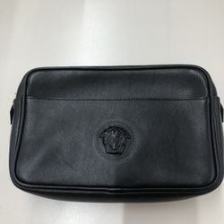 Versace Clutch Black Leather Bag