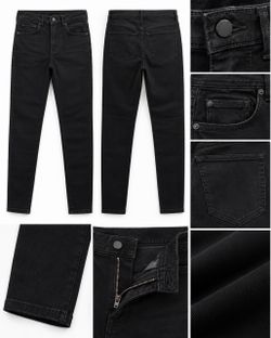 Black High-Rise Skinny Jeans – Classic 5 Pocket Denim Size XL