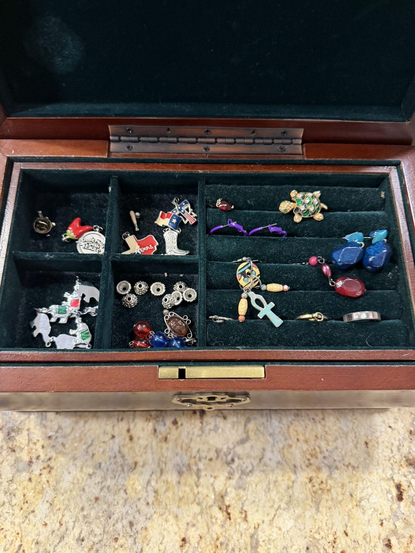 Jewelry Box Full Of Earrings, Rings, Bracelets, Necklaces, Charms, Brooches 