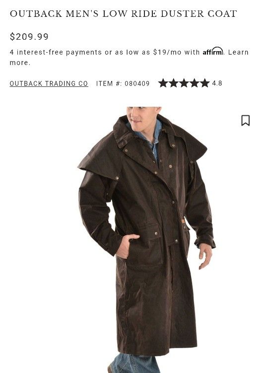 Outback Duster Cowboy Coat