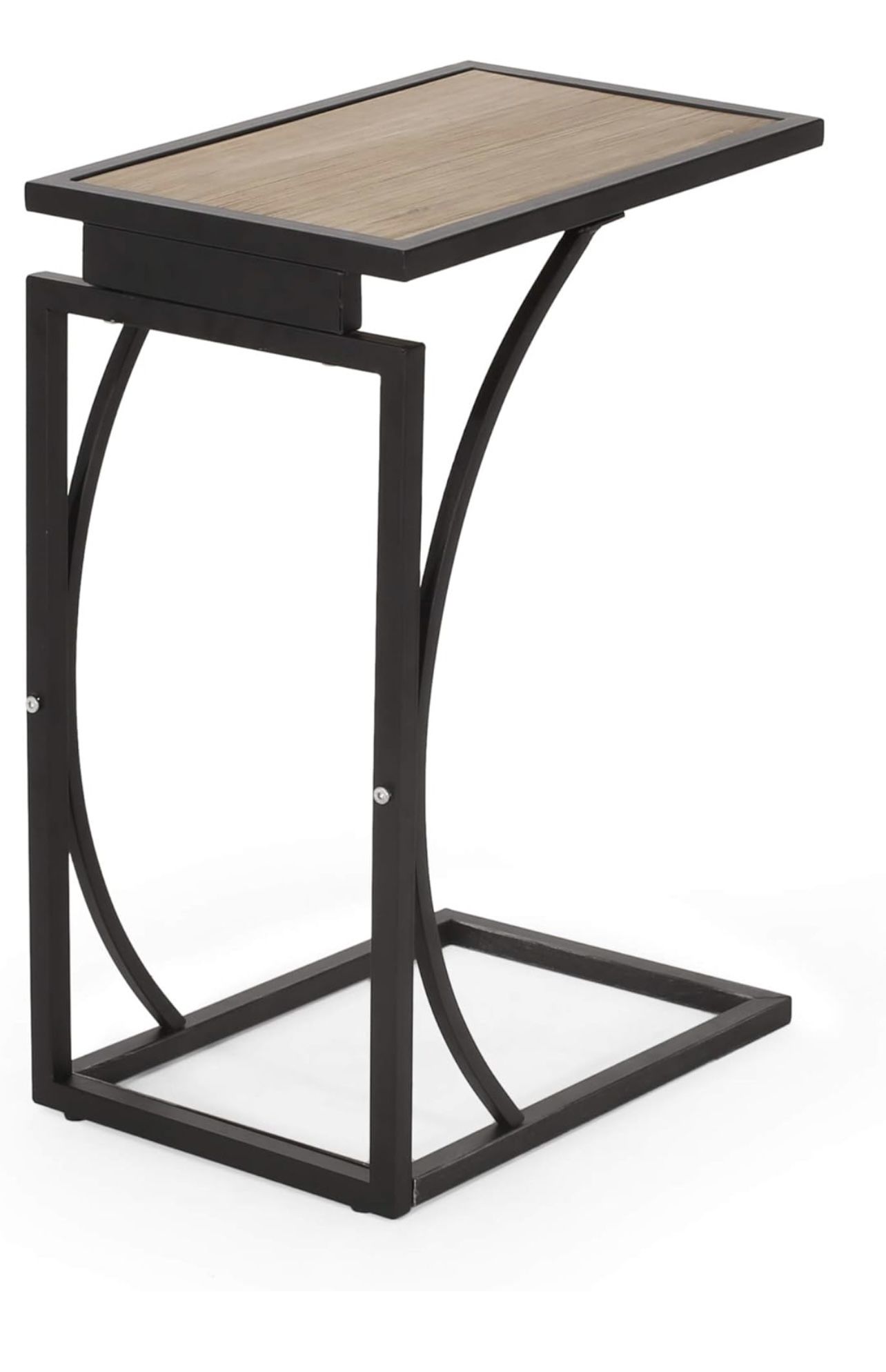 Christopher Knight Home Quintina C-Shaped End Table, Antique Brown, Black 18 in x 12 in x 25.25 in
