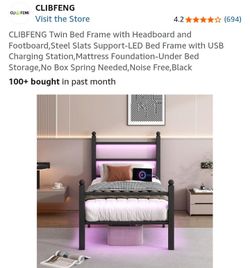 Twin Bed frame with LED Lights