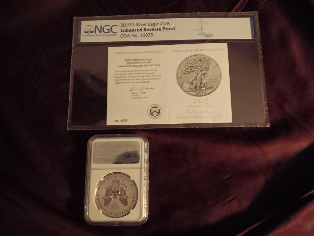 2019 Enhanced Reverse Proofs Pf70 With Graded COA Verry Rare Low MINTAGE