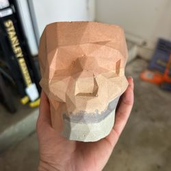 Concrete skull planter