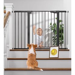 Cumbor 29.7-48" Baby Gate for Stairs, Mom's Choice Awards Winner-Dog Gate for Doorways, Auto Close Safety Pet Gate for Dogs Indoor, Easy Install Press