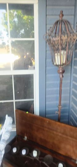 antique wrought iron floor lantern