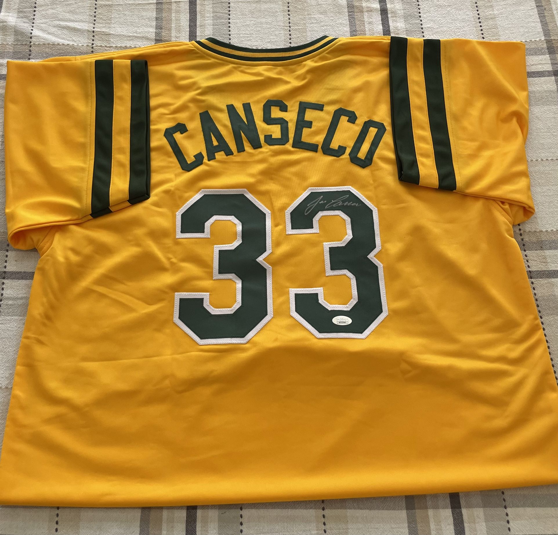 Jose Canseco Autographed Signed Pro Style Baseball Custom Jersey JSA COA