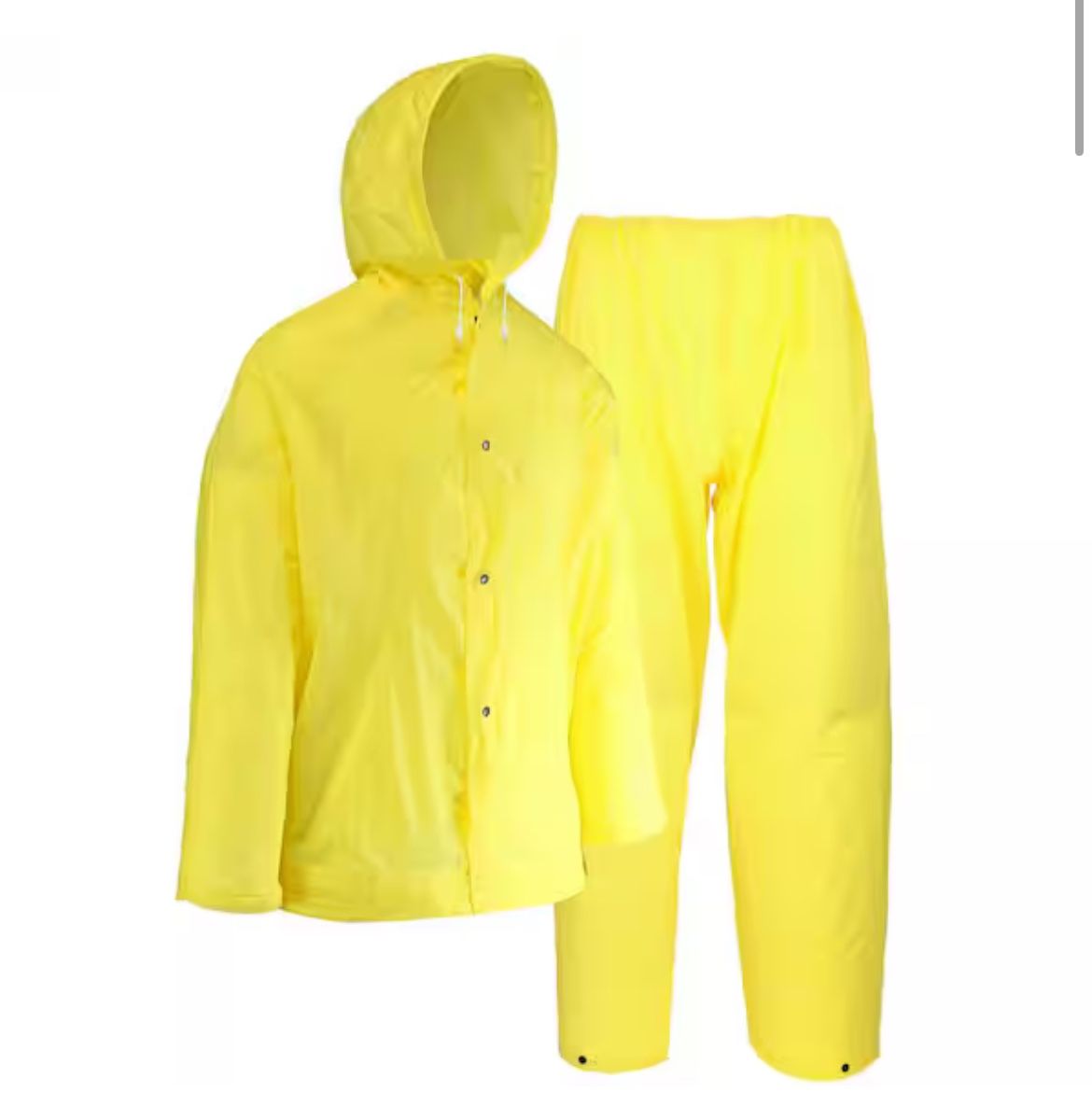 Economy Men's Large/X-Large Yellow Polyurethane-Coated Polyester Rain Suit (2-Piece) @d2-746