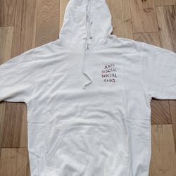White Anti social Club Hoodie
