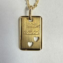 14K Gold ‘Con Amor’ Heart Charm