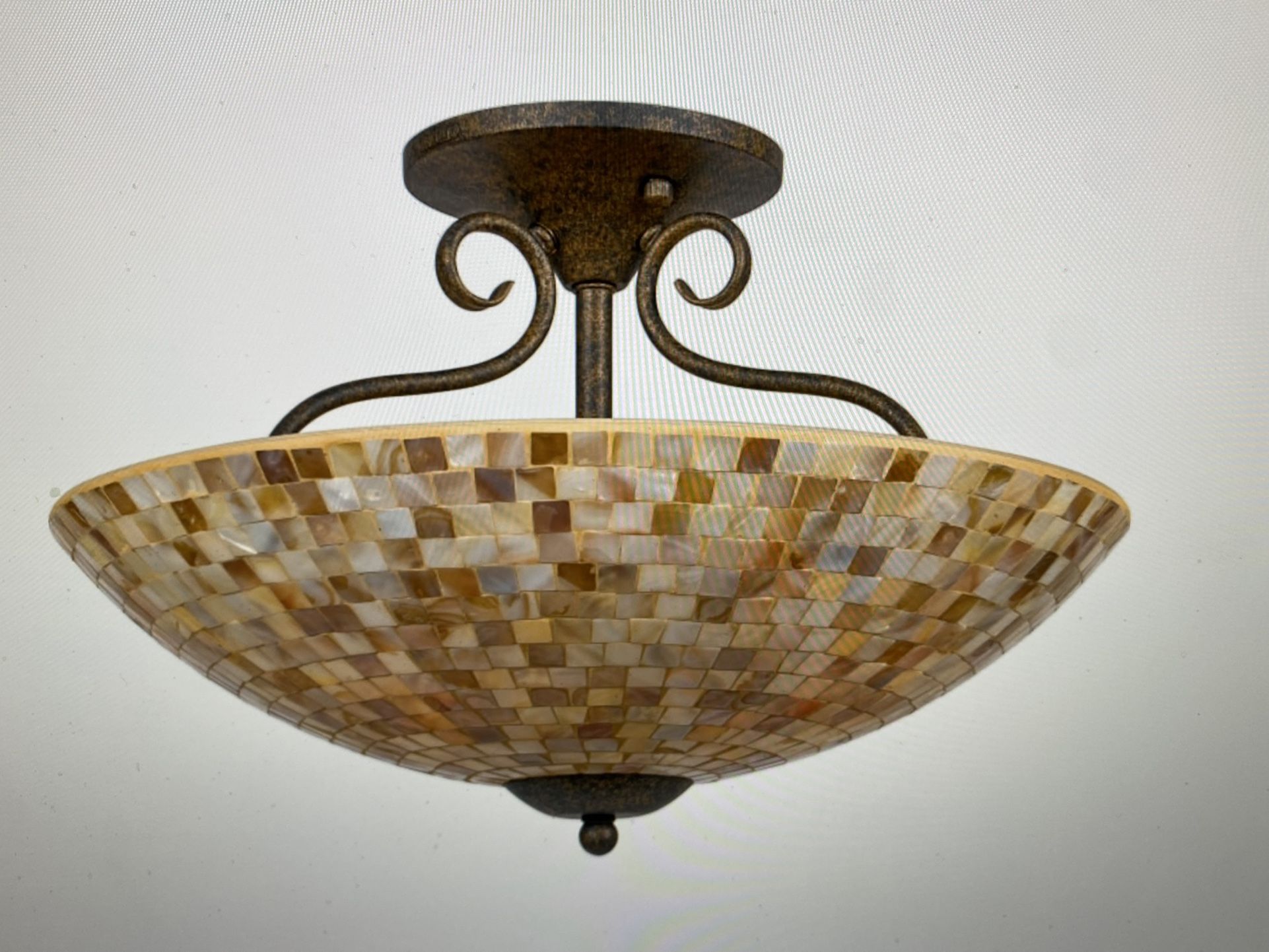 Quoizel Monterey Mosaic 4 Light 18” Wide Semi Flush Ceiling Fixture Perfect Condition