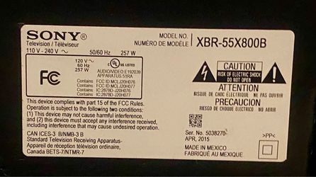 Sony 55" 4K TV XBR-55X800B