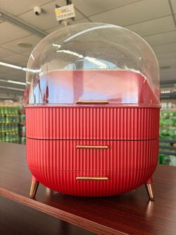 Red Dome Makeup Organizer with Drawers