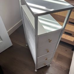 4-Tier narrow dresser with charging station 