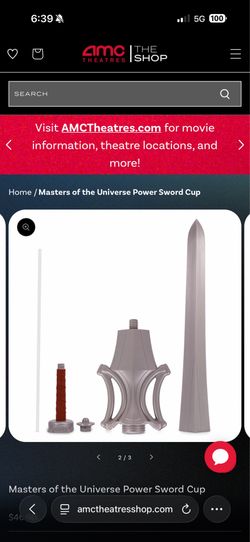 Master of the Universe Power Sword Cup (Sold out at theaters)