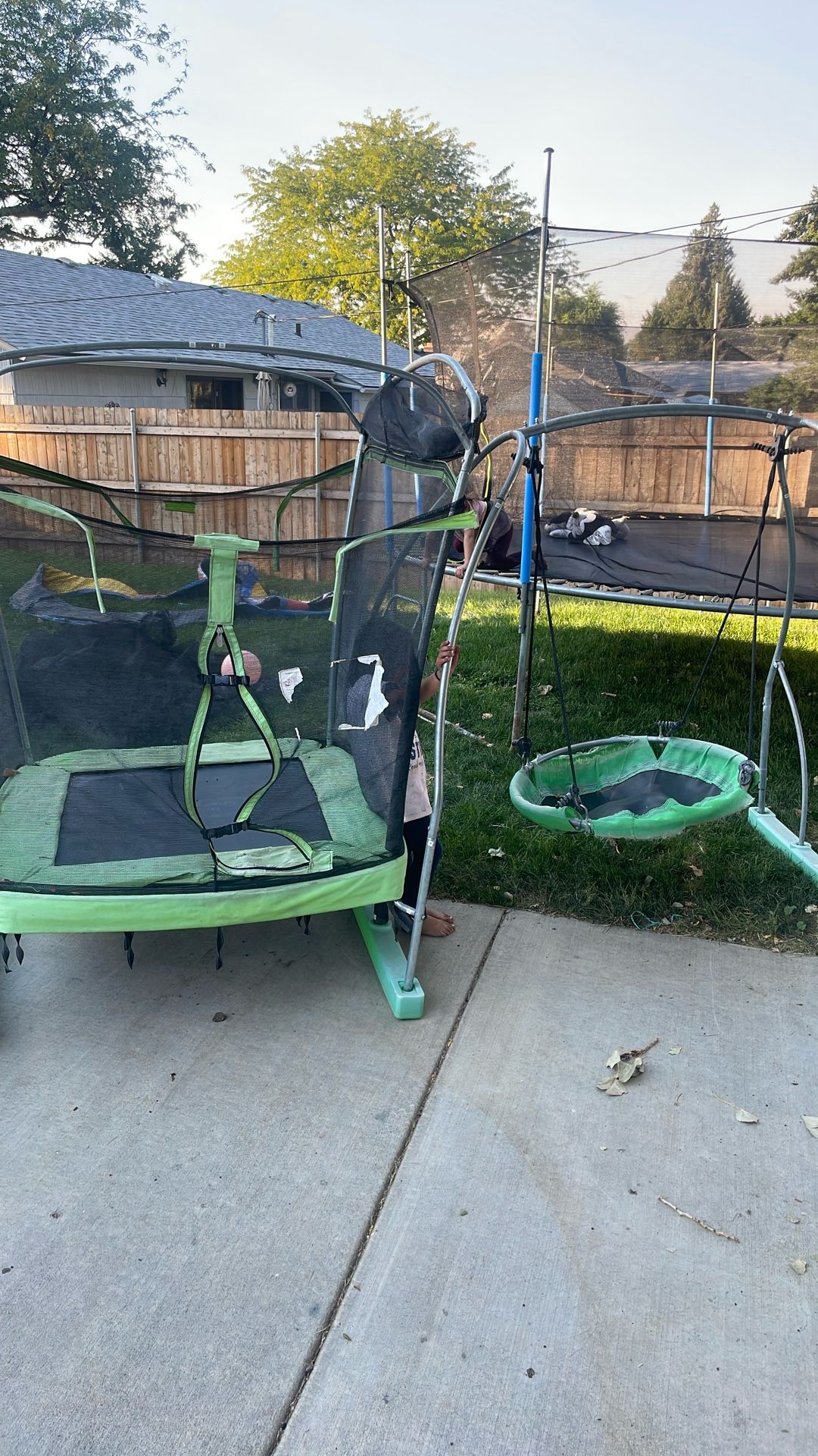 Small trampoline with swing 50 bucks normal use