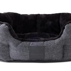 Honest Black & Gray Tweed Dog Bed