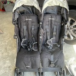 Maclaren Double Umbrella Stroller With Infant Bed Attachments