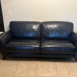 Leather Sofa Blue 