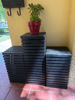 Set of 3 Wooden decorative high cubes and succulent plant