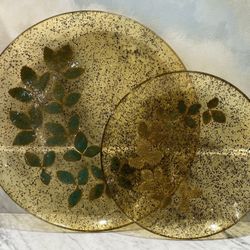 Vintage Gold Lucite/acrylic Serving Plates