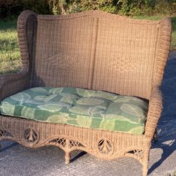 Pier 1 Imports Real Wicker Settee  And Cushion