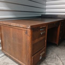 Vintage Oak Wood Desk