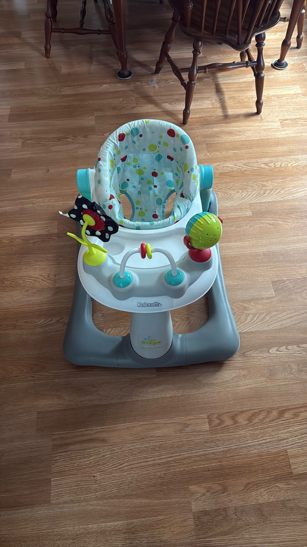 blue/ white kolcraft baby walker