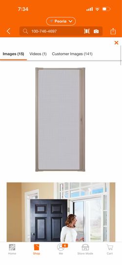 Shop Andersen 36 in. x 80 in. LuminAire Sandtone for Single Entry Door 32 in.-36 in. Universal Handed Aluminum Retractable Screen Door