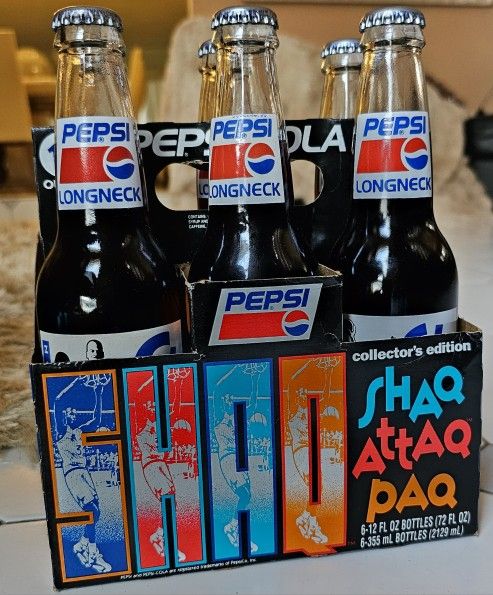 Pepsi Shaq Attaq Paq Longnecks Bottles 1(contact info removed) 93-94 Orlando Magic