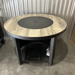 Hampton Bay 25 in. W 45000 BTU Steel Propane Outdoor Fire Pit Table **SEE DESCRIPTION**