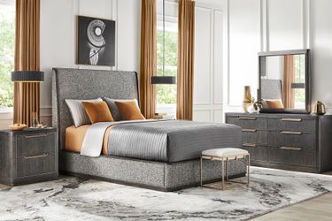 Preston Heights Gray 5 Pc King Upholstered