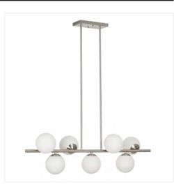 Modern Globe Chandelier Brushed Nickel 8-Light