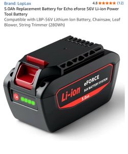 5.0Ah Replacement Battery for Echo eforce 56V Li-ion Power Tool Battery Compatible with LBP-56V Lithium lon Battery, Chainsaw, Leaf Blower, String Tri