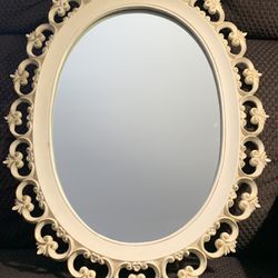 Vintage Syroco Metal Antique, Vanity Top. Ornate Mirror With Stand.