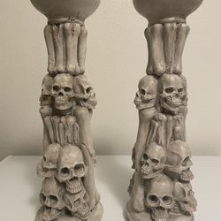 Halloween Skeleton Candle Pillars