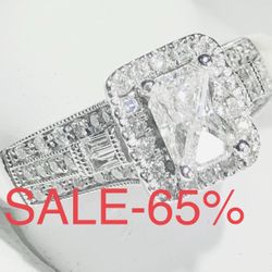 Diamond Ring Engagement Ring 1.30 Carats Natural Diamonds 💎 Christmas 🎄 SALE -70% Appraised The GEMOLOGICAL INSTITUTE  NEW YORK 