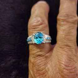 Size 10 Women's Sterling Silver Cocktail Statement Ring 