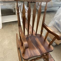 Solid Oak Rocking Chair Excellent Color And Conditions 