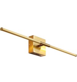 JONATHAN Y Makena 28" 1-Light LED Wall Sconce, Brass Gold Dimmable, Modern, Integrated 12W, Hardwired, Sleek Metal, Ambient, Bathroom Mirror, Bedroom,