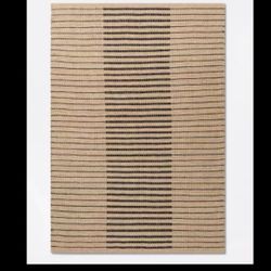 Brand New Threshold 5" X 7" Reseda Hand Woven Striped Jute Cotton Rug
