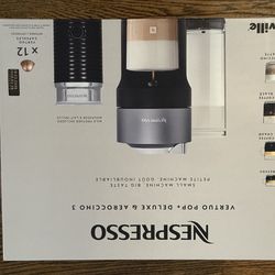 Nespresso Vertuo Pop+ Deluxe Coffee Maker by Breville Dark Gray with Aeroccino 3 Milk Frother