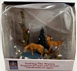 Carole Towne Testing The Water Deer Pond Christmas Village Accent Lemax 03337 Ne
