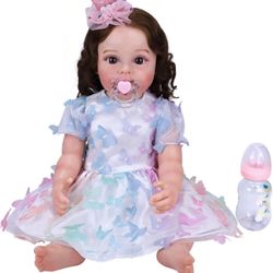 New in box Reborn Baby Dolls, 22” Realistic Newborn Baby Doll with Soft Full Body Vinyl Silicone for Girls, Lifelike Real Life Baby Dolls with Colored