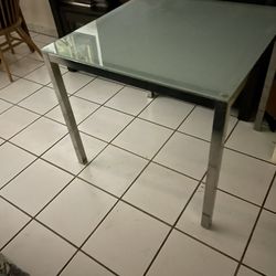 Ikea torsby dinning room table (square) And Set Of 4 Ikea Snille Blue Chairs