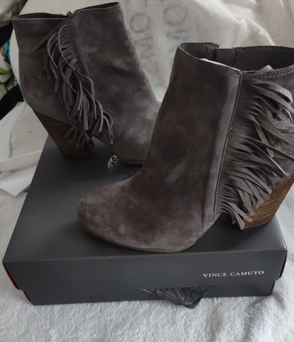 Vince Camuto Grey Suede Boots New In Box $15.00